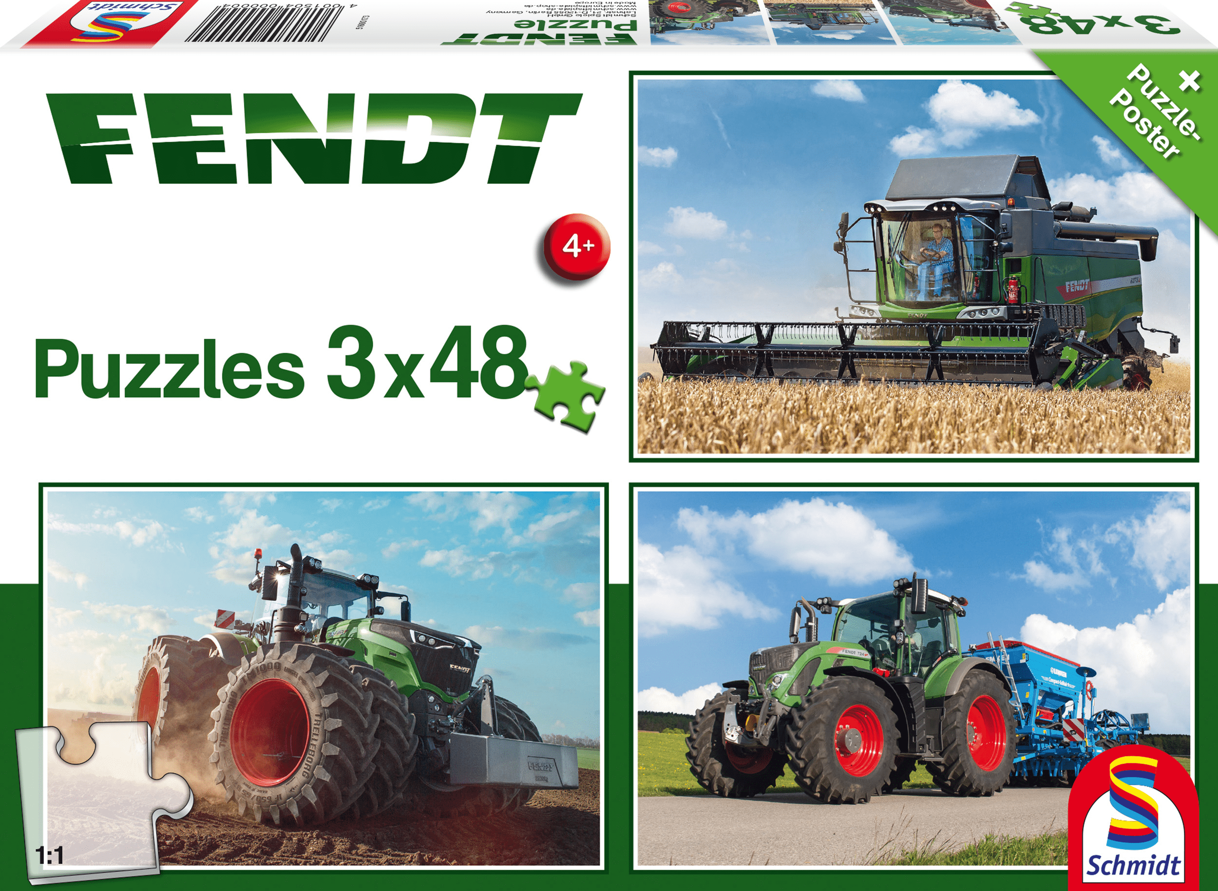 Fendt, 3 x 48 stukjes - Puzzel afbeelding