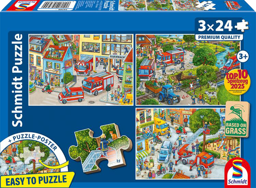 Brandweer, 3x24 stukjes - Puzzel afbeelding