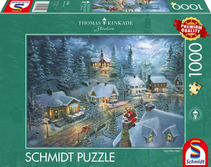 Thomas Kinkade Santa's Silent night - 1000 stukjes - Puzzel afbeelding