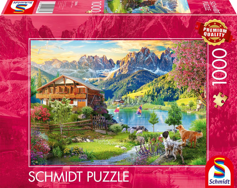 Relaxing in the Dolomites - 1000 stukjes - Puzzel afbeelding