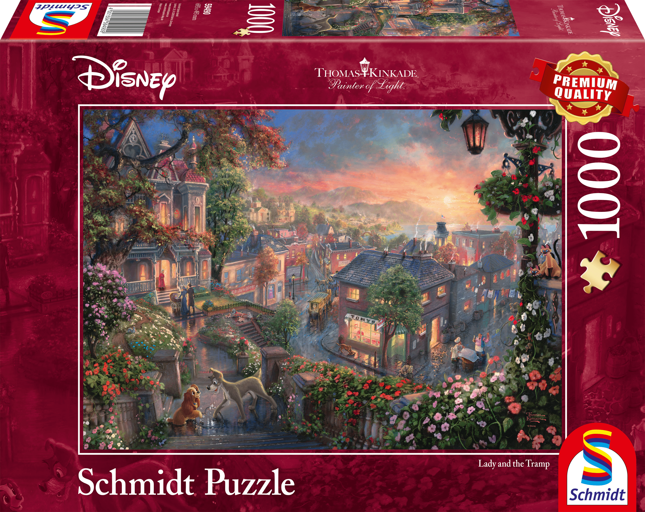 Disney Lady and the Tramp, 1000 stukjes - Puzzel afbeelding