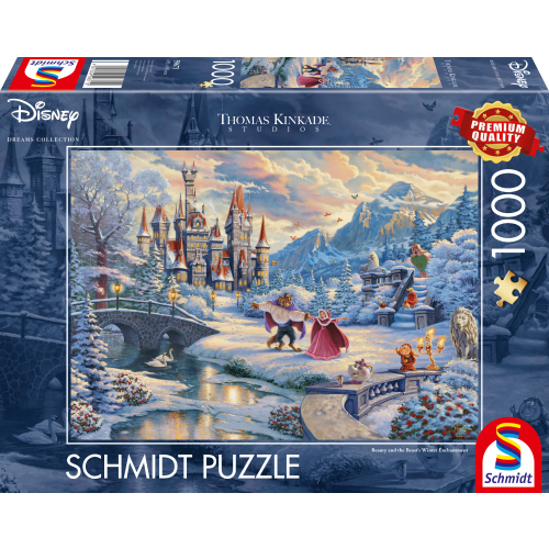 Disney Belle en het Beest in de sneeuw, 1000 stukjes - Puzzel afbeelding