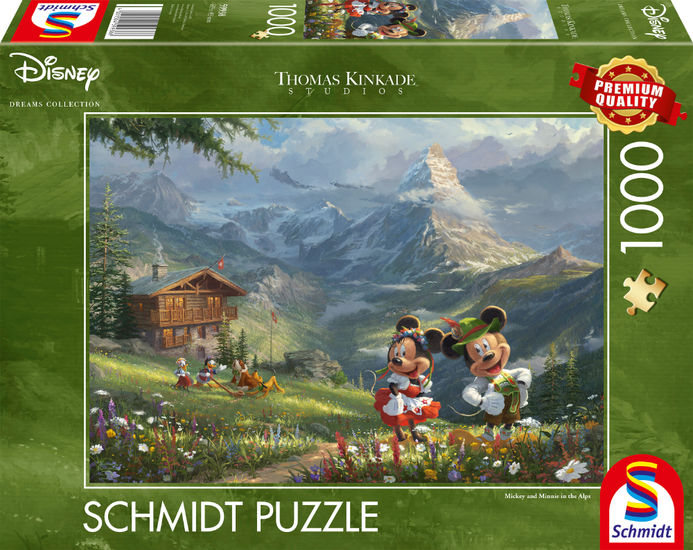 Disney Mickey&Minnie in de Alpen, 1000 stukjes - Puzzel afbeelding