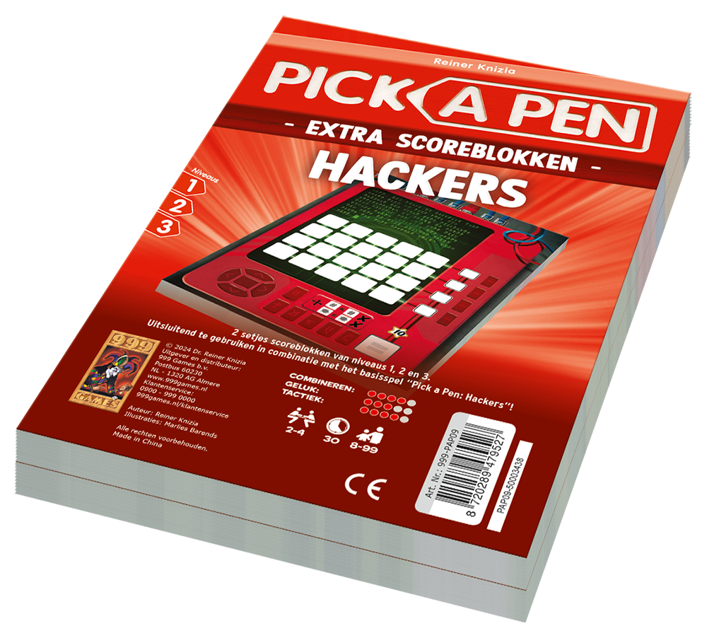 Pick a Pen Hackers Scoreblokken - Dobbelspel afbeelding